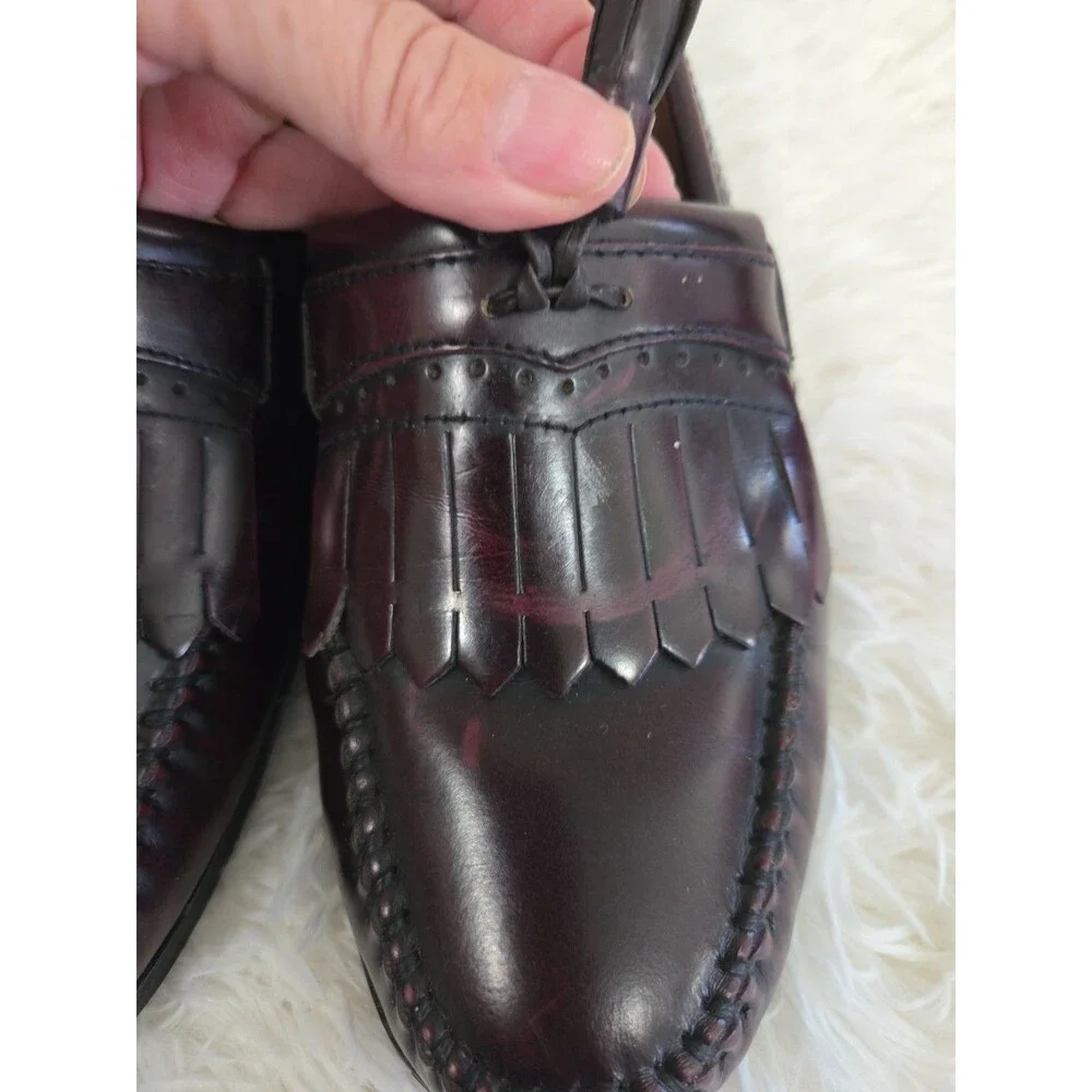 G.H. Bass Jeremy Weejuns Mens 10.5D Burgundy Leather Kiltie Tassel Loafers